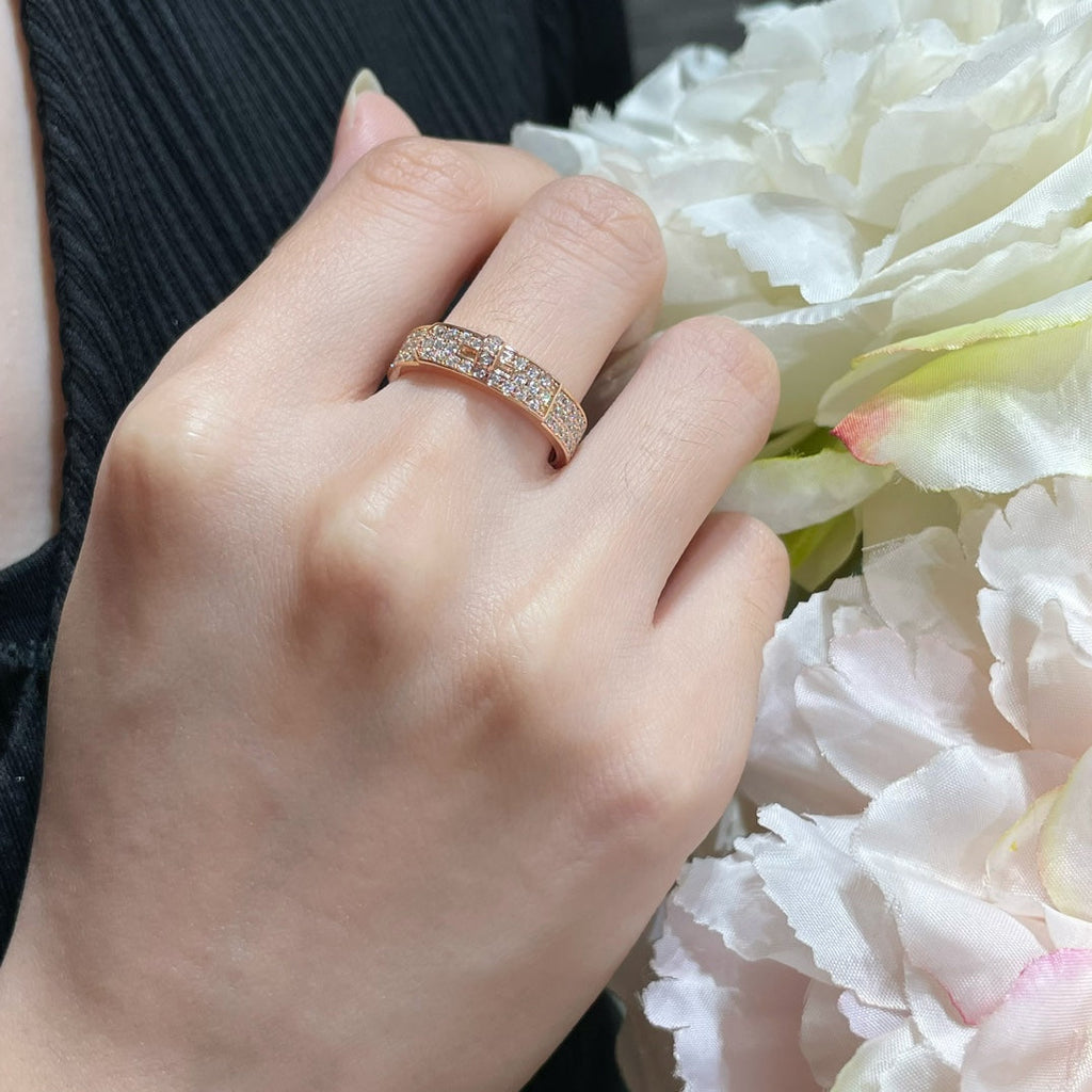 Hermes Collier De Chien Moissanite Ring - 18K Rose Gold