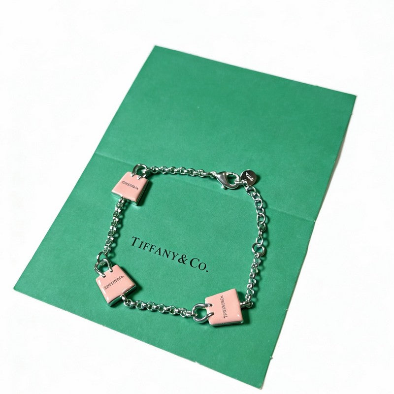 Return to Tiffany Pink Bag Bracelet - 18K White Gold
