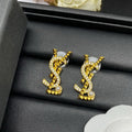 YSL Gold Diamond Earrings - 18K Gold