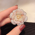 Chanel Pink Flower Diamond Brooch