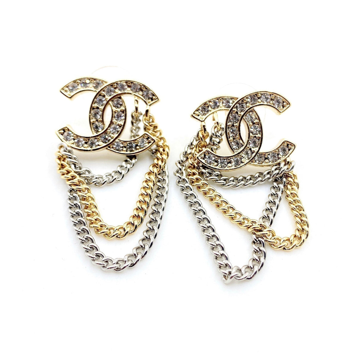 Chanel Chain Pendant Earrings - 18K Yellow Gold