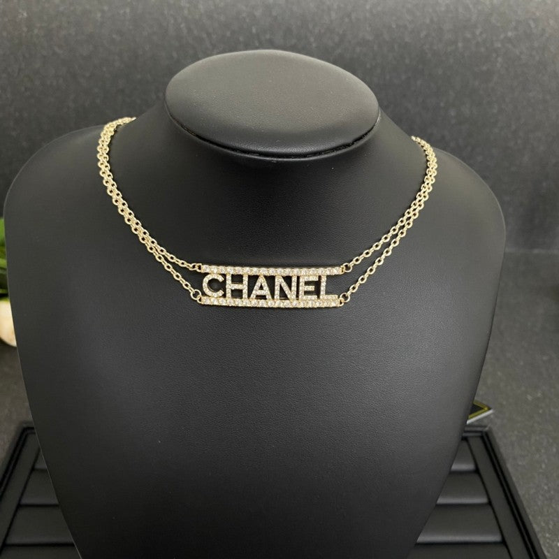 Chanel Letter Diamond Choker Necklace