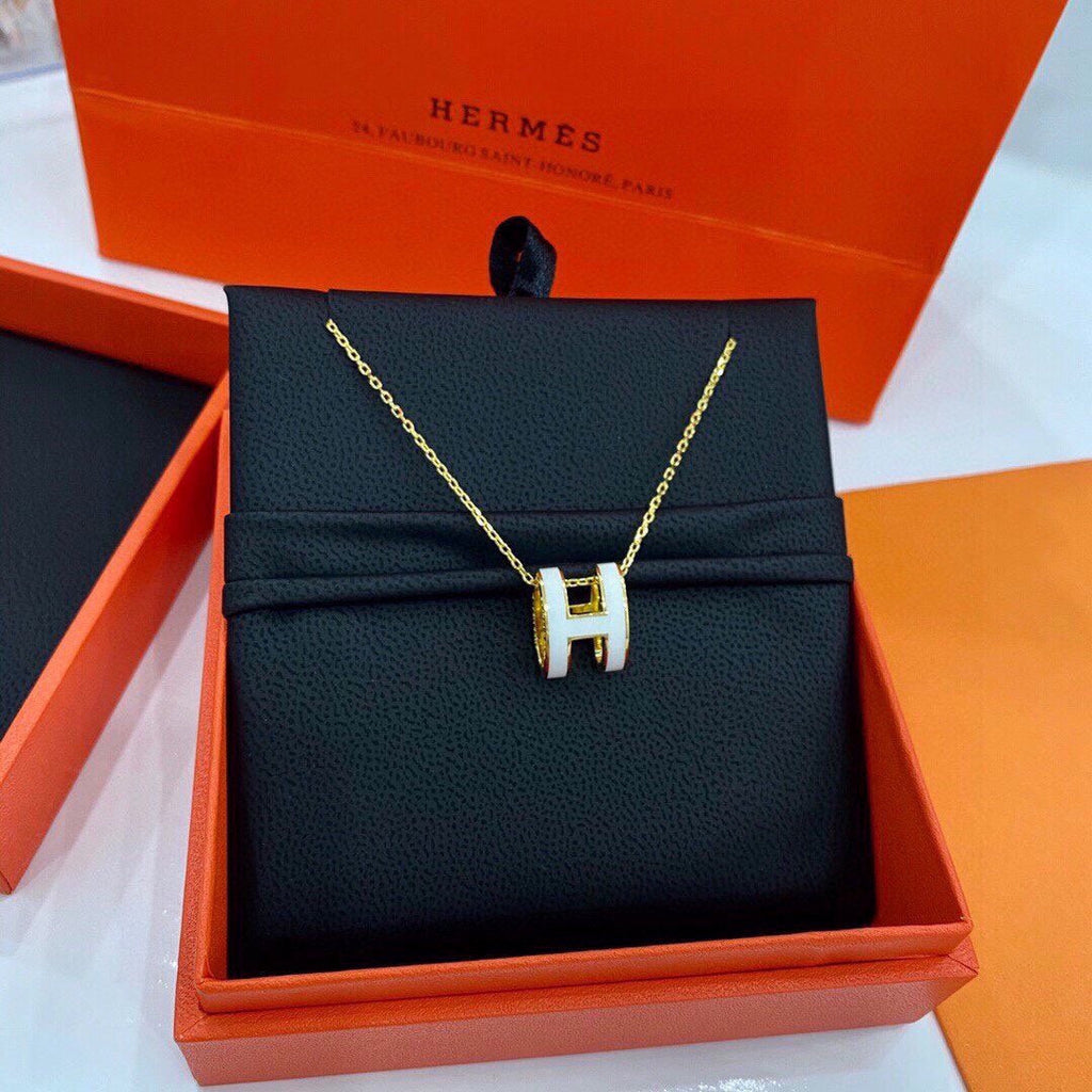 Hermes Mini Pop White Necklace