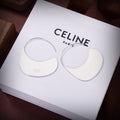 Celine Triomphe Bag Pendant Earrings - 18K White Gold