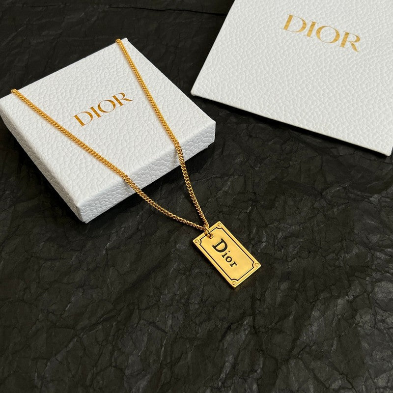 Dior Oblique Plate Pendant Necklace
