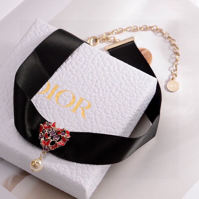 Dior 30 Montaigne Red Crystals Choker Necklace