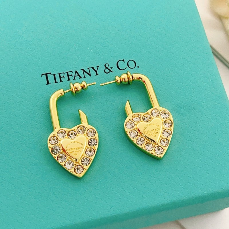 Tiffany Diamond Heart Earrings - 18K Gold
