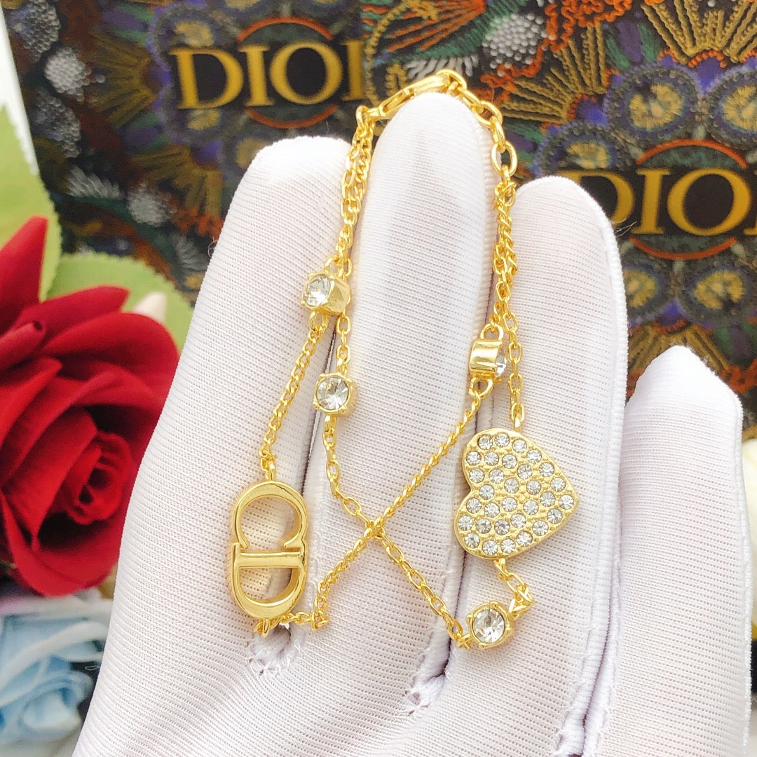 Dior Petit CD Heart Diamond Bracelet