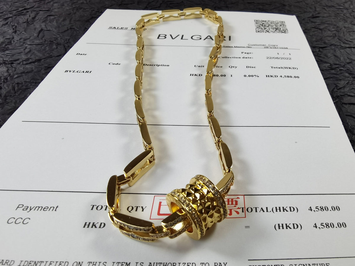 B.zero1 Diamonds Chain Link Necklace - 18K Gold