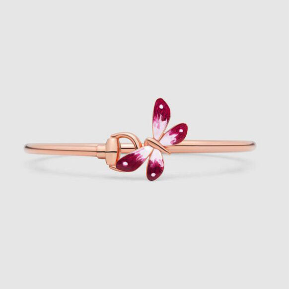 Gucci Double G Flora Bangle Bracelet