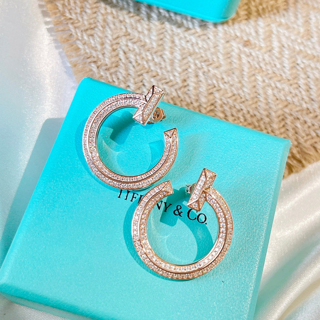 Tiffany T1 Open Hoop Earrings - 18K Rose Gold