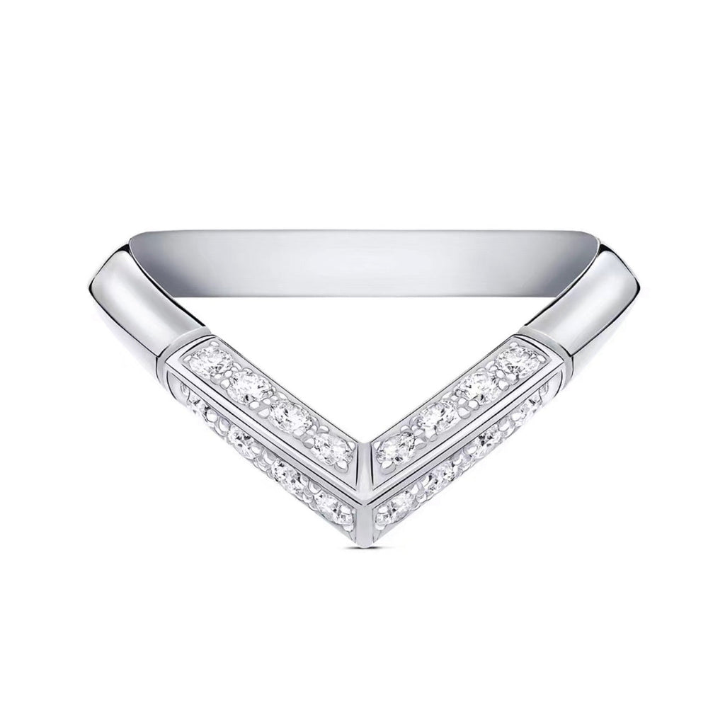 Louis Vuitton V Diamond Ring - 18K White Gold