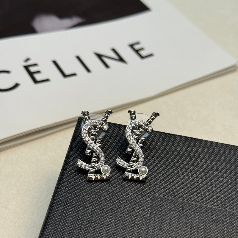 YSL Gold Diamond Earrings - 18K Gold
