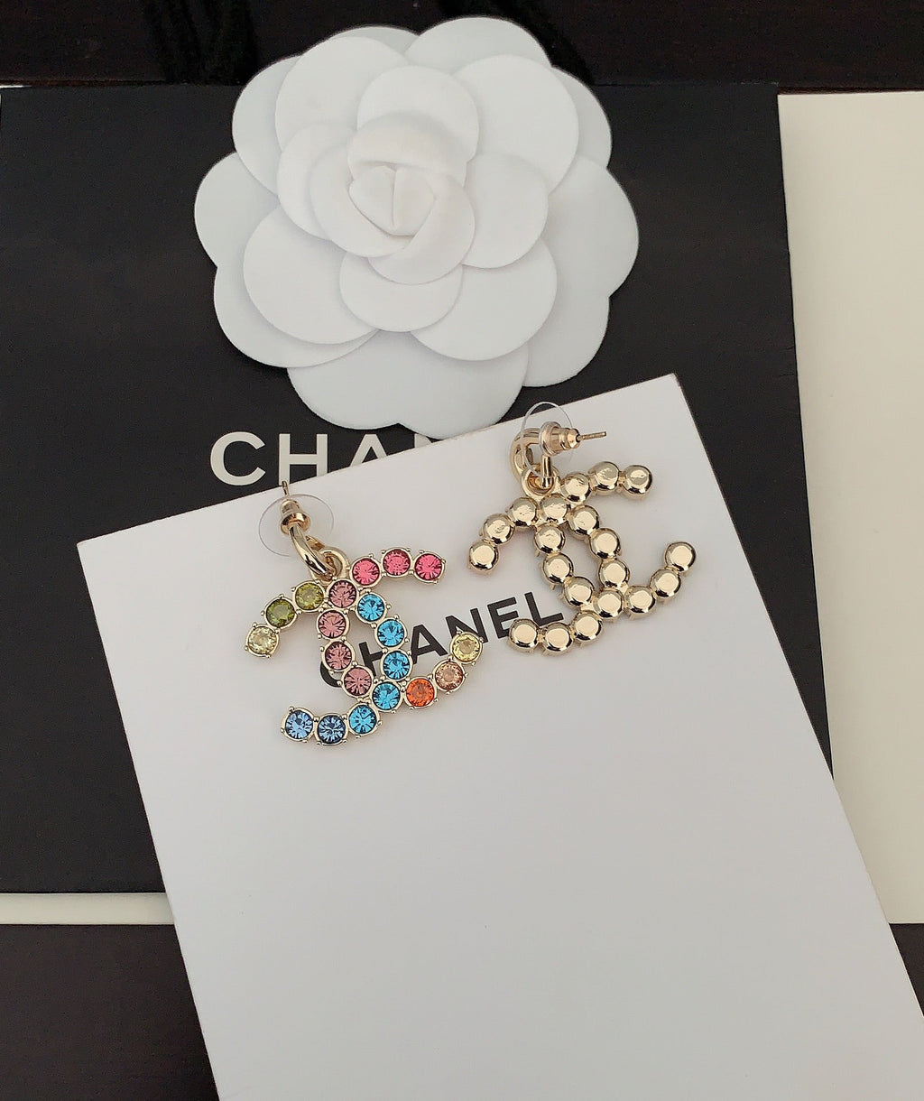 Chanel Color Crystal Earrings - 18K Yellow Gold