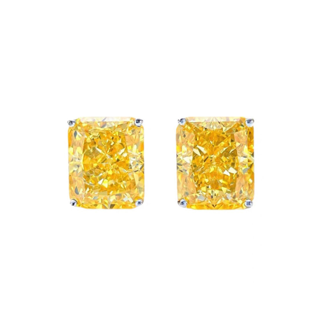 Tiffany Yellow Crystal Earrings - 18K White Gold