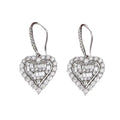 Tiffany Heart Diamond Earrings - 18K White Gold