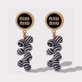 Miu Blue & Pink Ball Earrings - 18K Yellow Gold