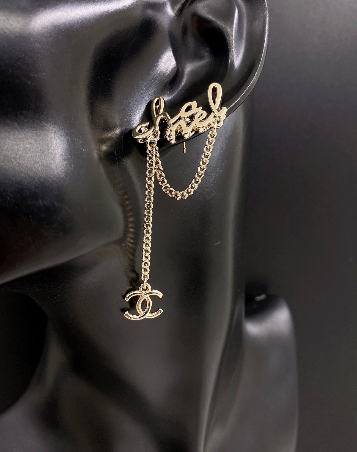 Chanel Letter Earrings - 18K Yellow Gold