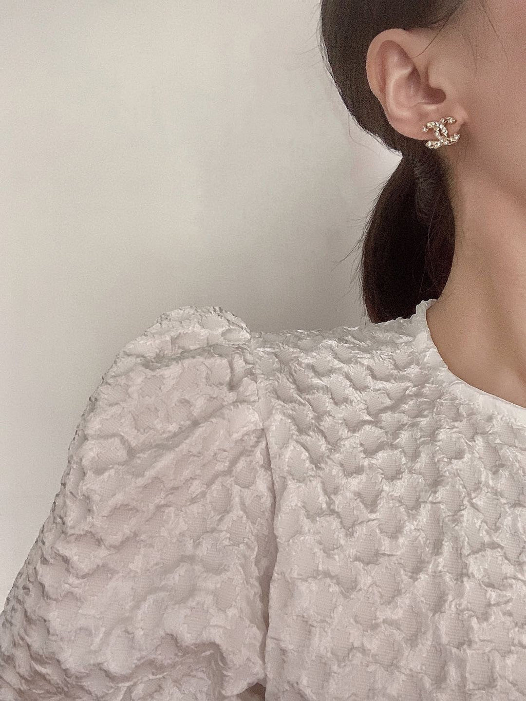 Chanel Full Crystal Earrings - 18K Yellow Gold