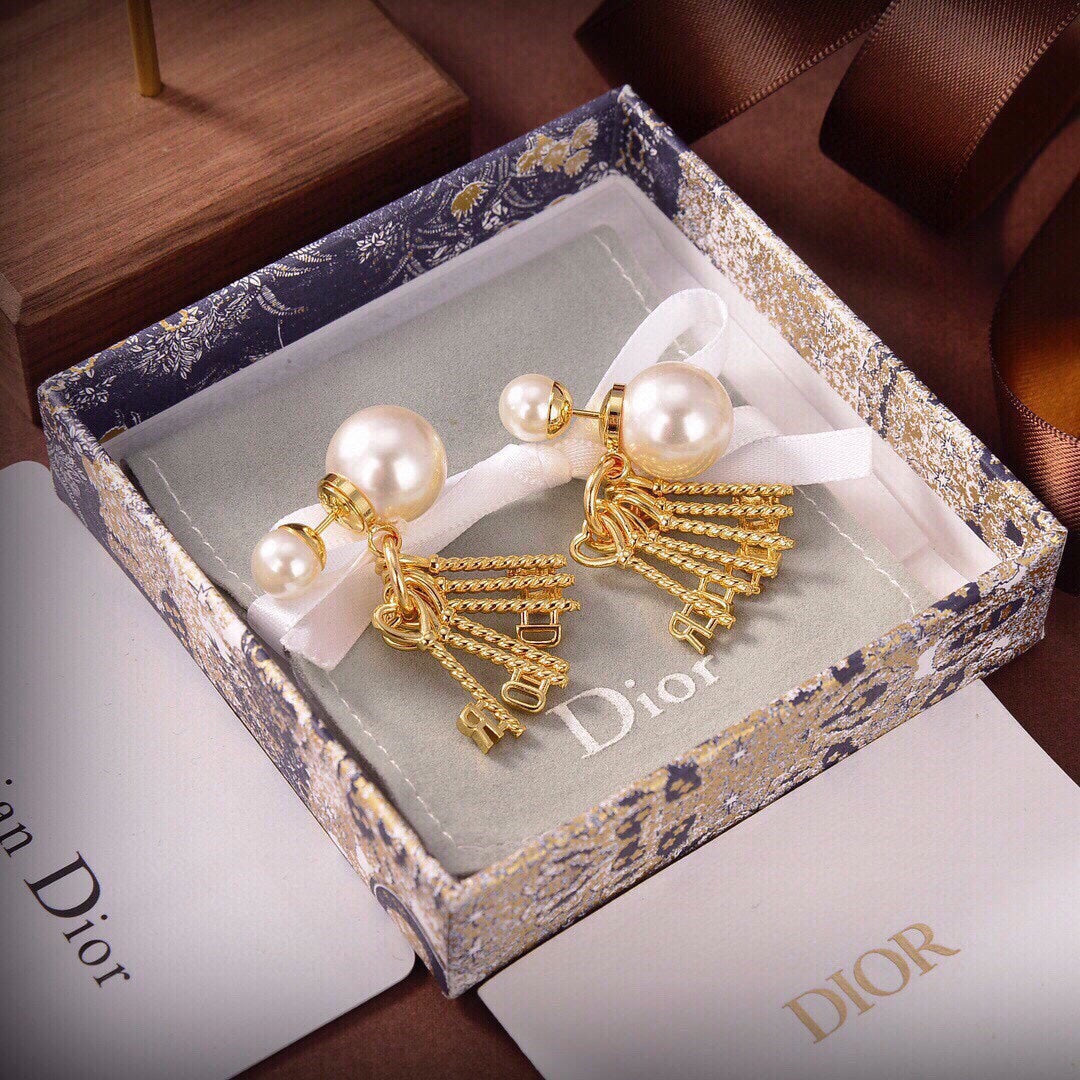 Dior Tassel Pearl Earrings