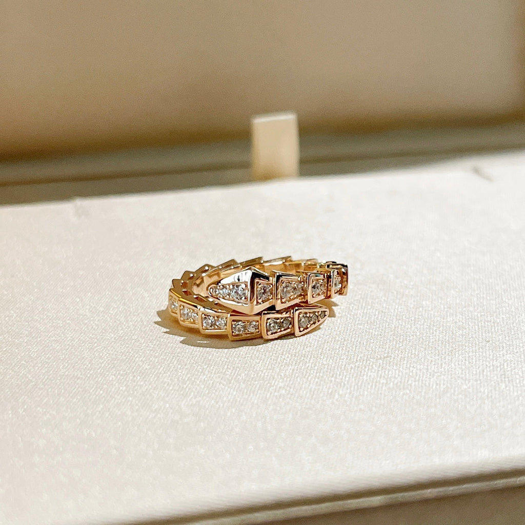 Bvlgari Serpenti Viper Pave Moissanite Ring - 18K Gold