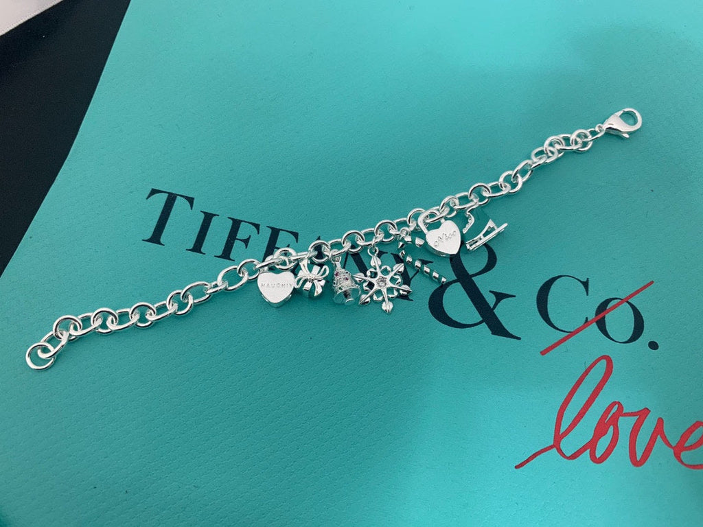 Tiffany Christmas Tag Bracelet - 18K White Gold