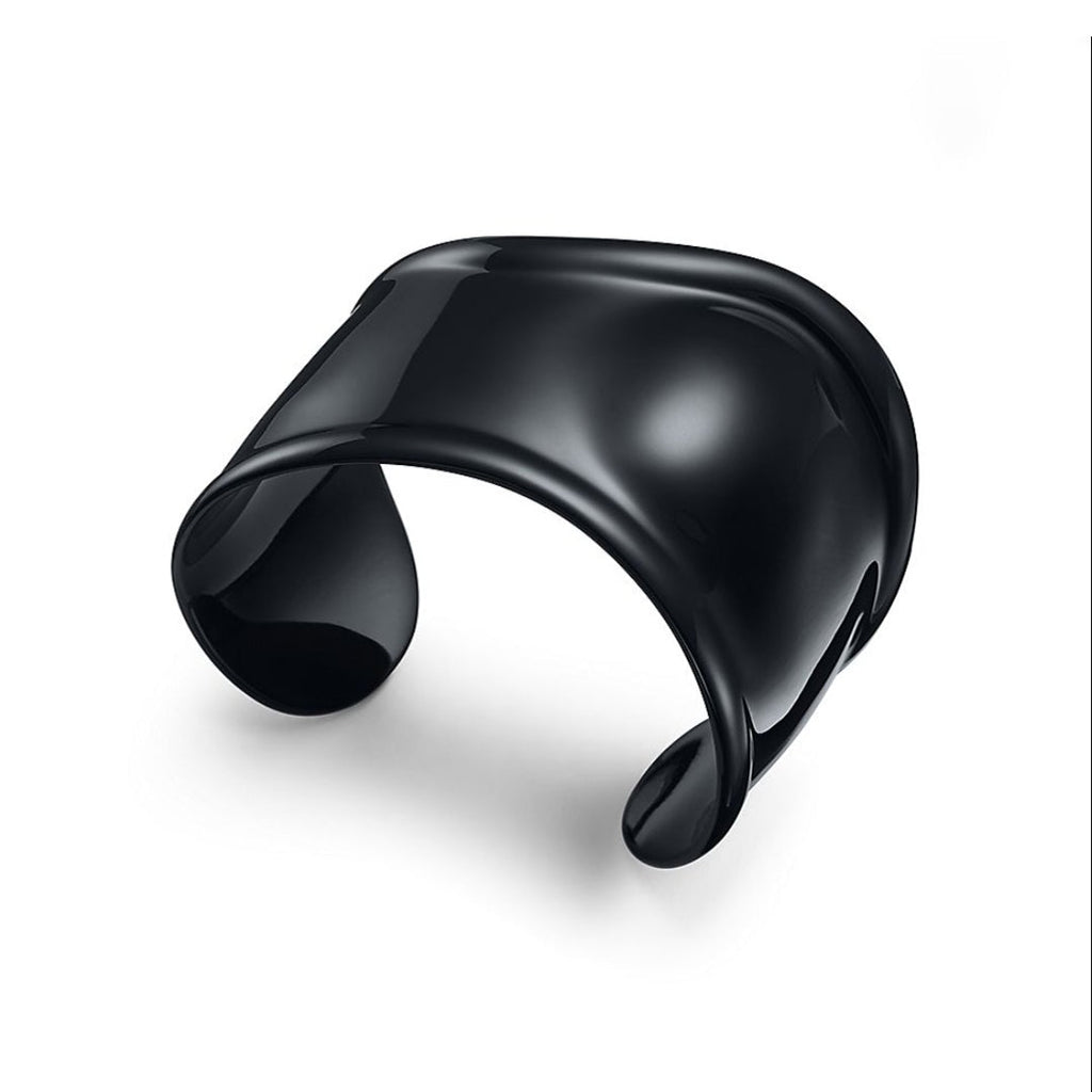 Tiffany Elsa Peretti Small Bone Cuff Black Bracelet