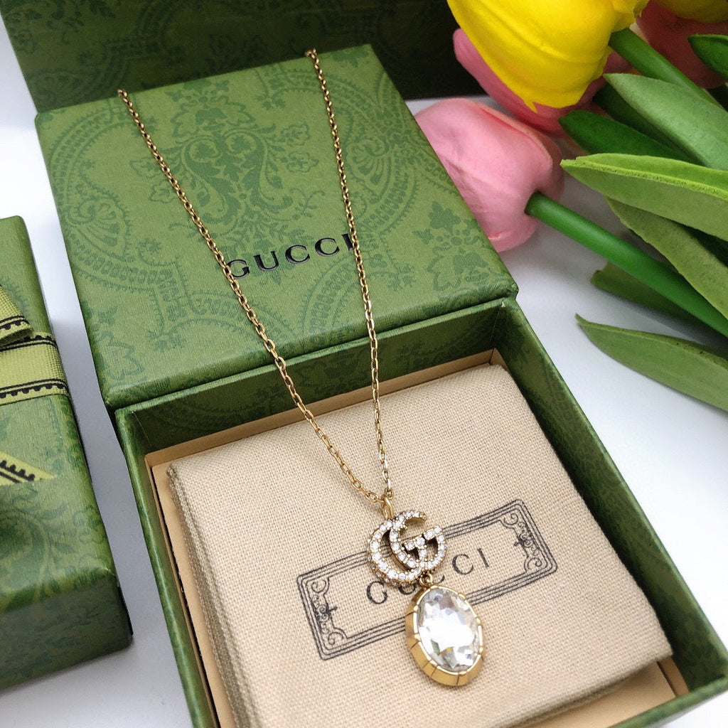 Gucci Double G Crystal Necklace