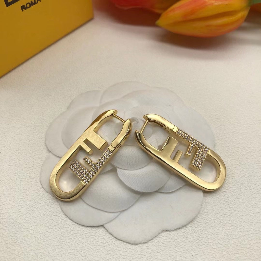 Fendi OLock Diamond Earrings - 18K Yellow Gold