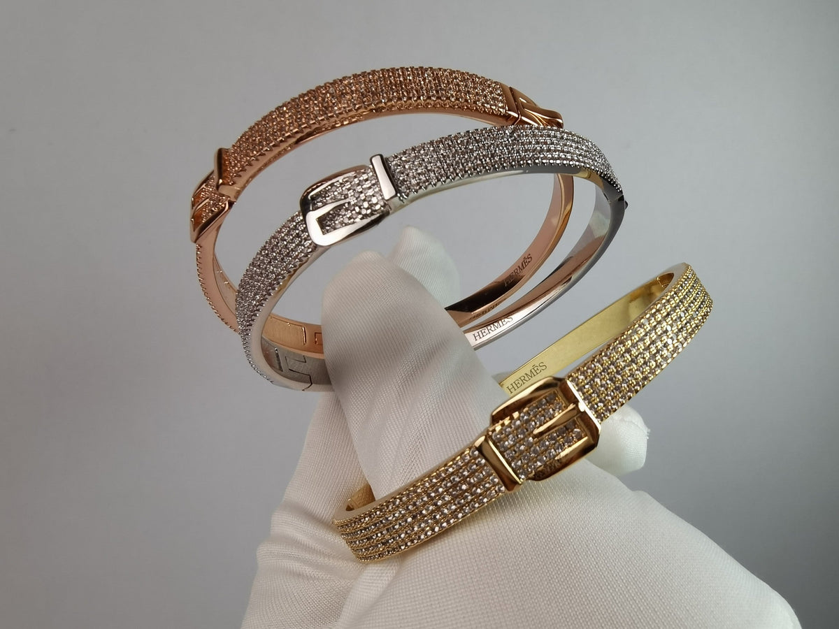 Hermes Kelly Diamond Vintage Bracelet - 18K Gold