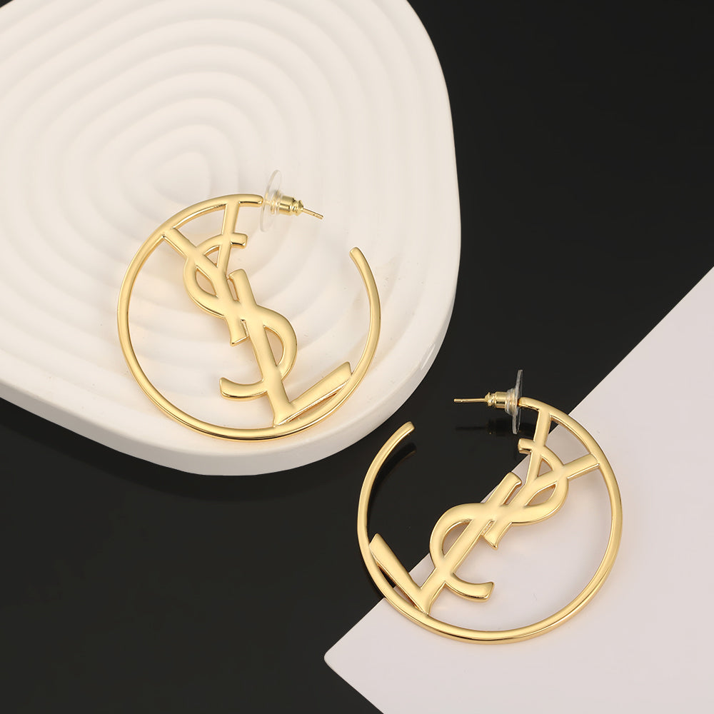 YSL Monogram Earrings - 18K Yellow Gold