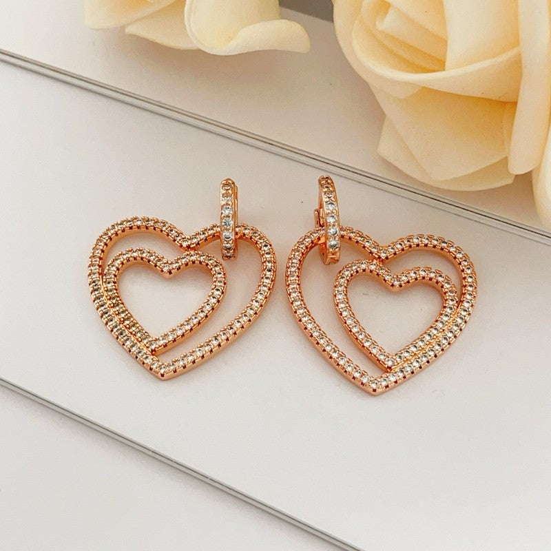 Tiffany Heart Diamond Earrings - 18K Gold