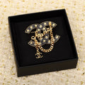 Chanel Black Chain Brooch