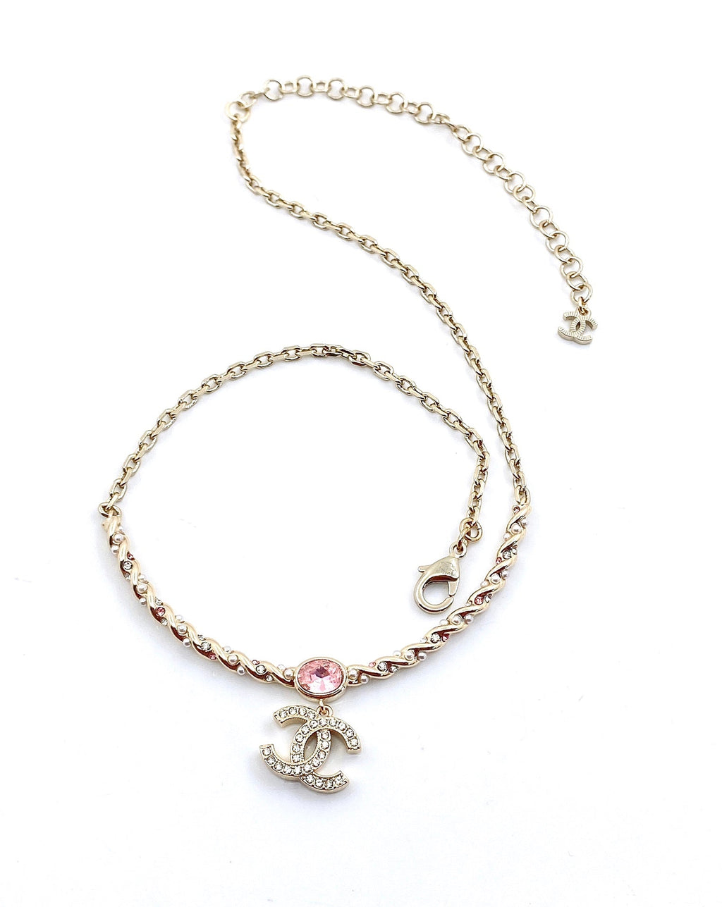 Chanel Pink Crystal Necklace