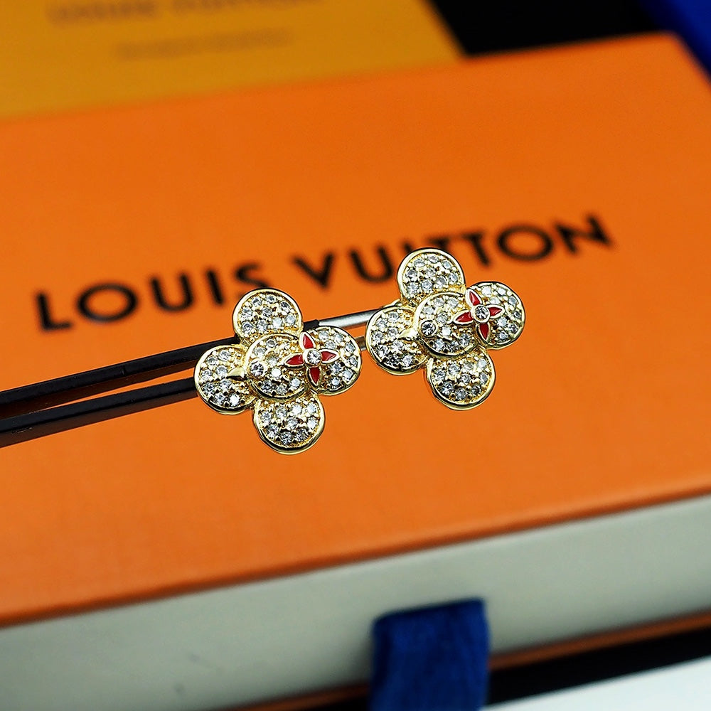 Louis Vuitton Vivienne Diamond Earrings - 18K Gold