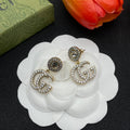 Gucci Double G Crystal Earrings - 18K Yellow Gold
