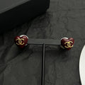 Chanel Red Heart Earrings - 18K Yellow Gold