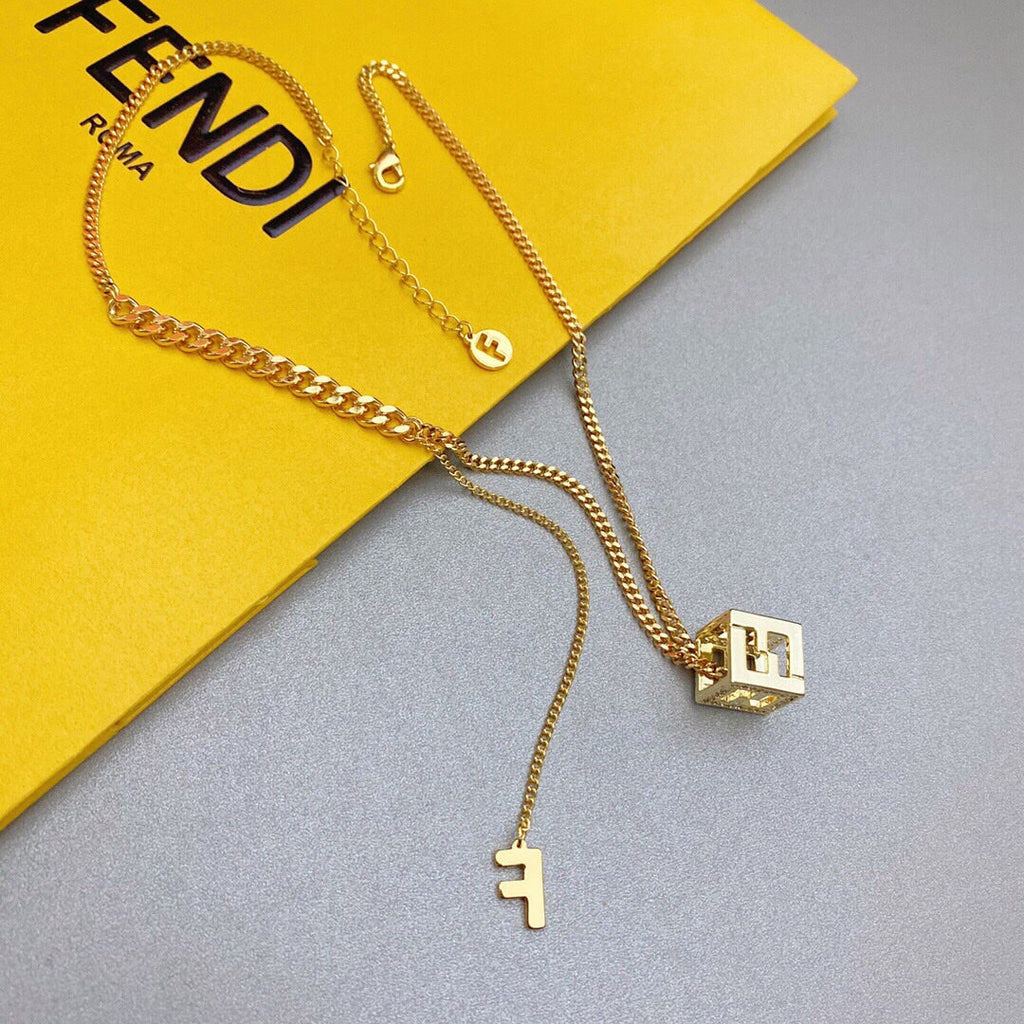 Fendi Cube Diamond Necklace - 18K Gold