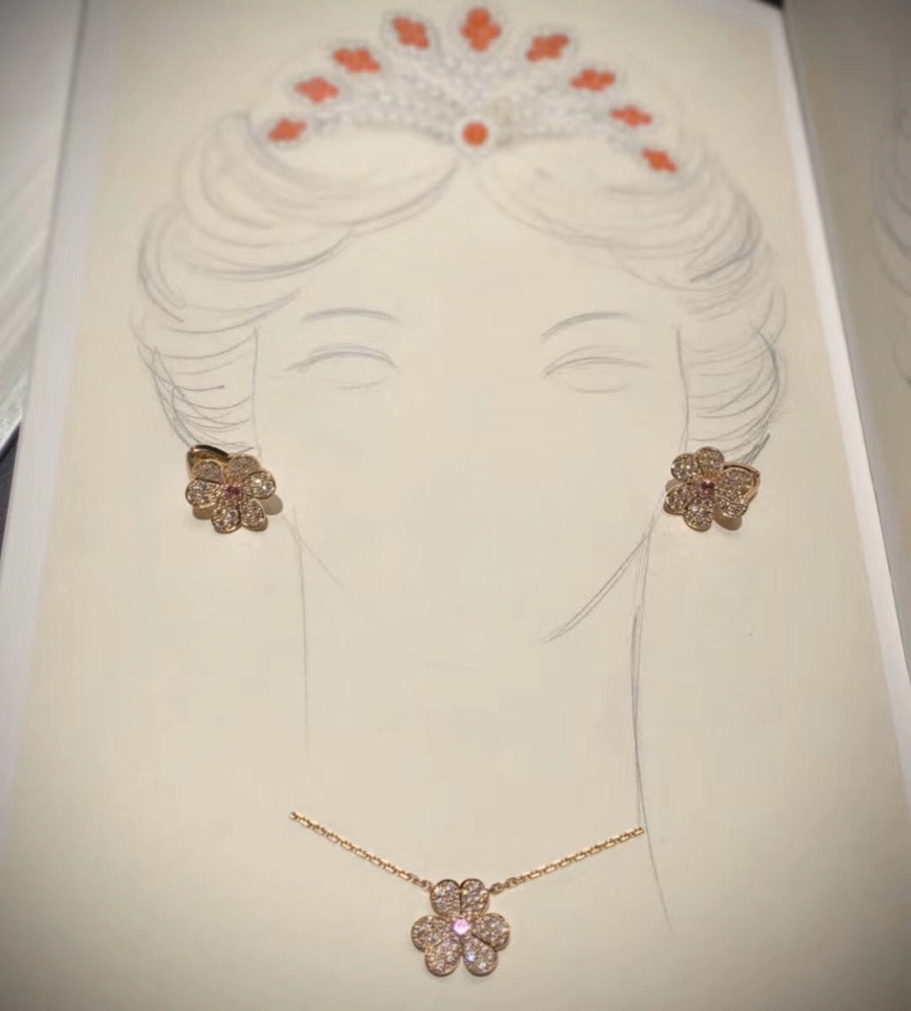 Frivole Pink Sapphire Earrings - 18K Gold