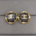 Chanel Black Earrings - 2.3 cm Height - 18K Yellow Gold