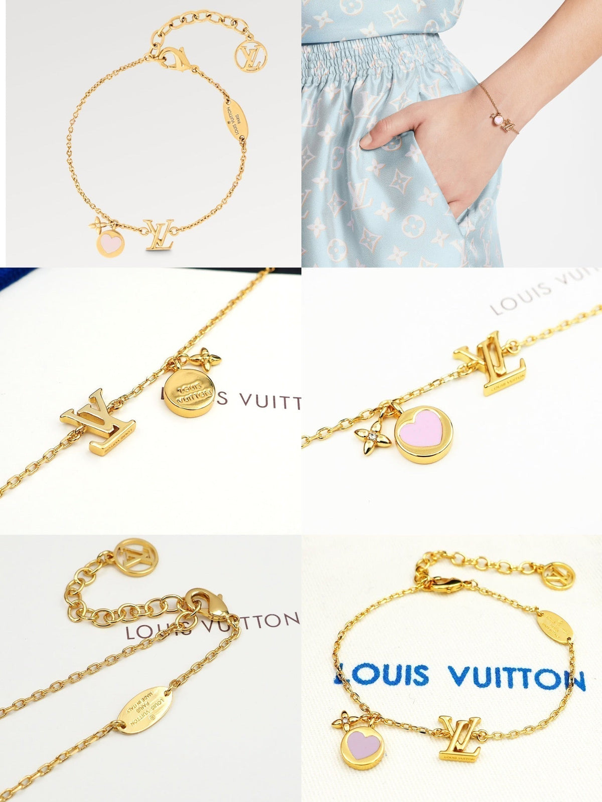 Louis Vuitton Iconic Pink Heart Bracelet