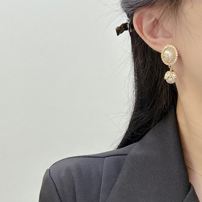 Gucci Double G Flower Pearl Earrings - 18K Yellow Gold