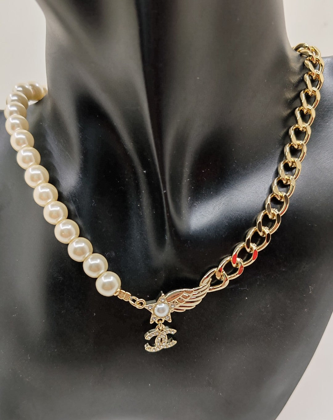 Chanel Pearl Chain Choker Necklace