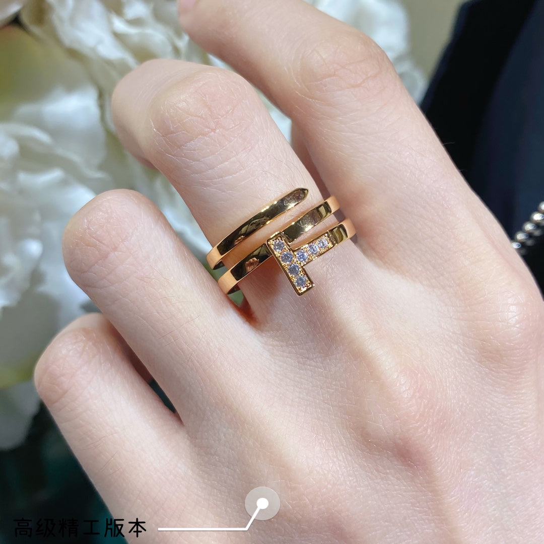 Tiffany Moissanite Square Ring - 18K Gold