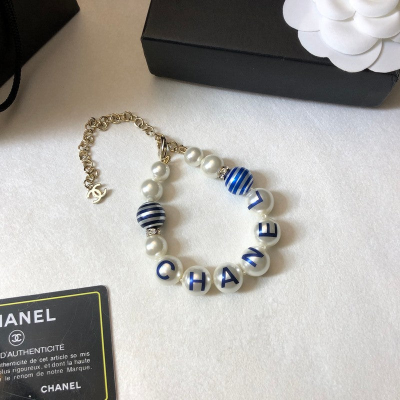 Chanel Blue Pearl Bracelet