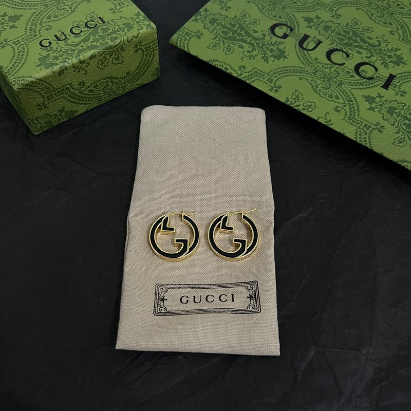Gucci Double G Color Hollow Earrings - 18K Yellow Gold