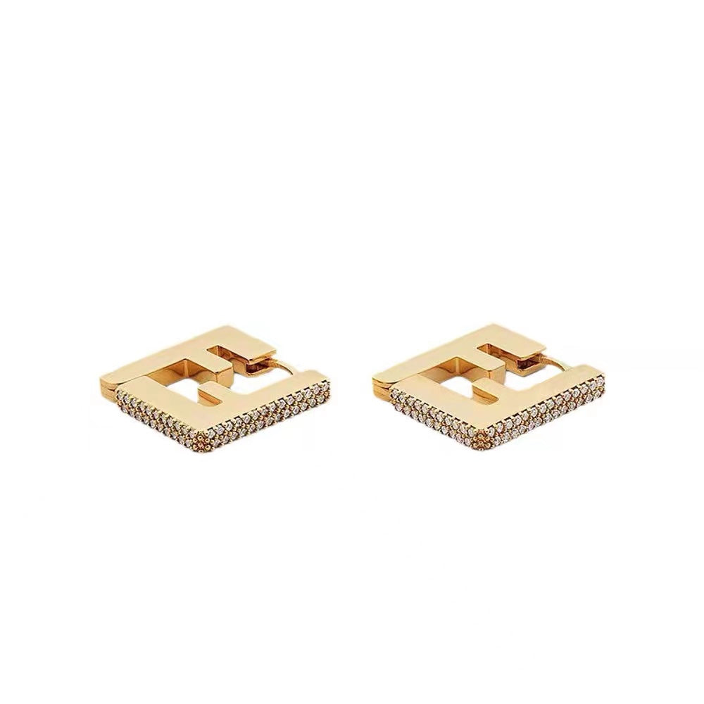 Fendi Forever Crystal Earrings - 18K Gold