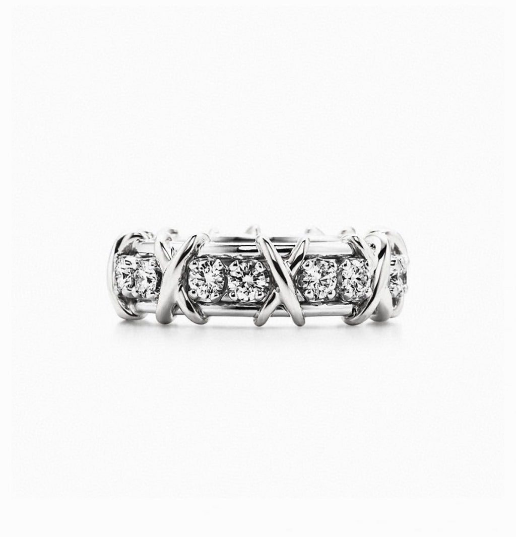 Tiffany Schlumberger Eighteen Stone Ring - 18K White Gold