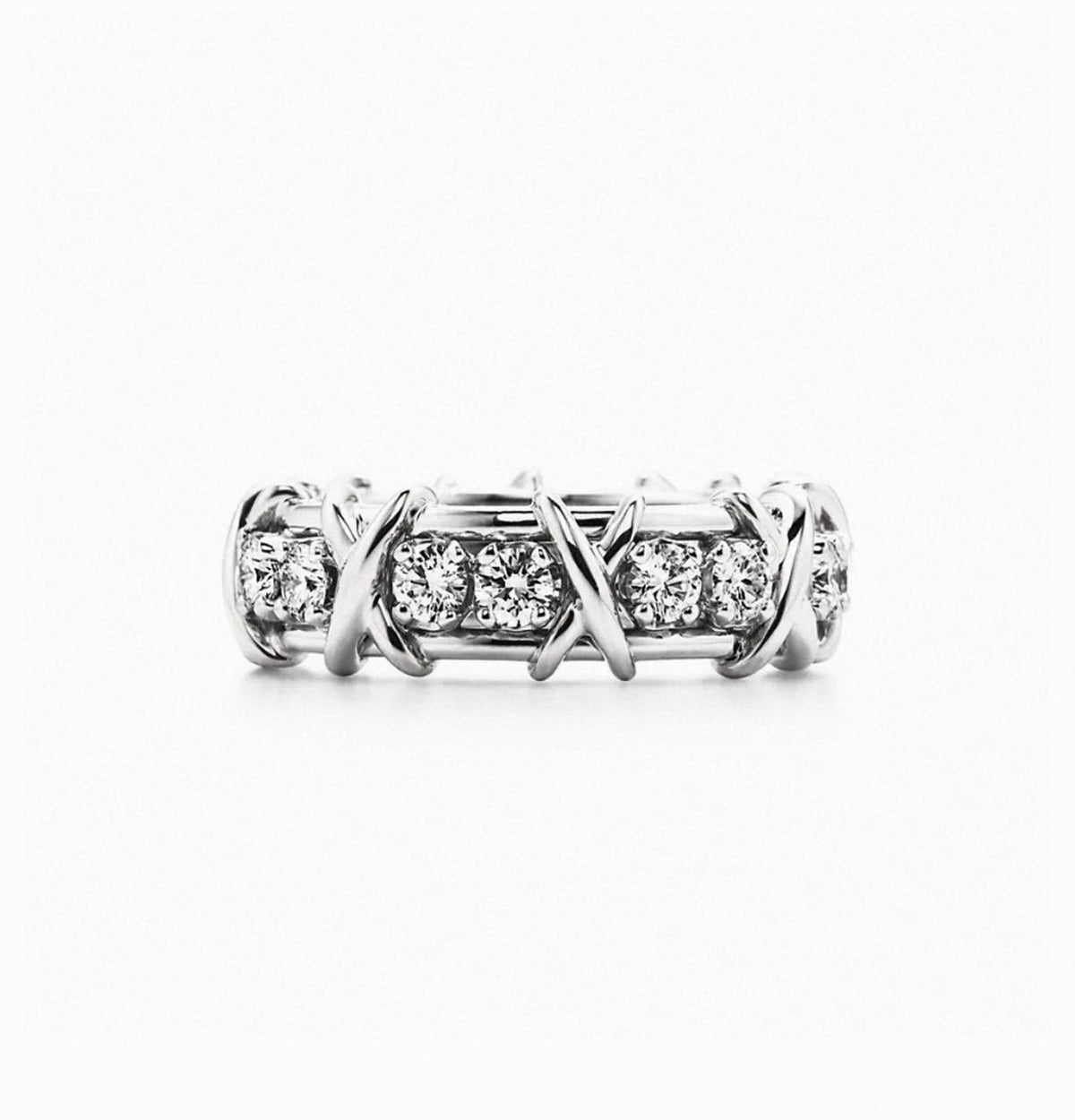 Tiffany Schlumberger Eighteen Stone Ring - 18K White Gold