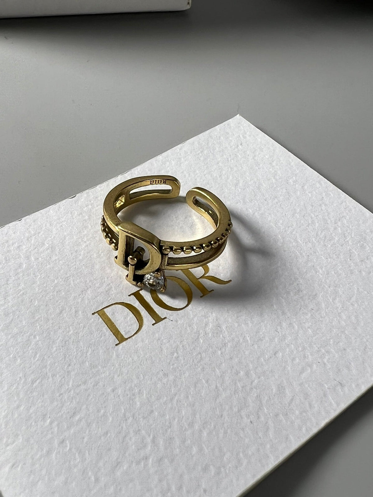 Dior Crystal Ring - 18K Yellow Gold